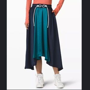 Lululemon Roksanda Face Forward Skirt True Navy / Emerald / Frost XL